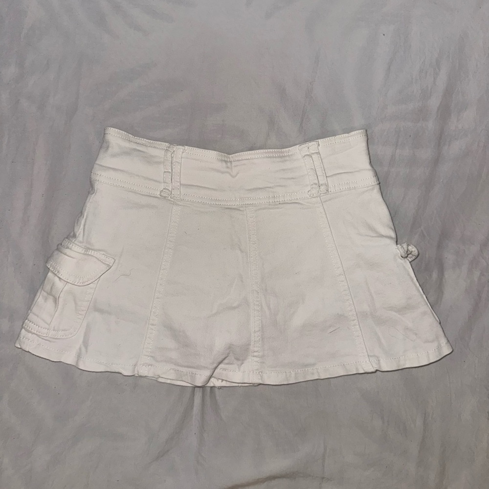 White miniskirt with safety shorts
